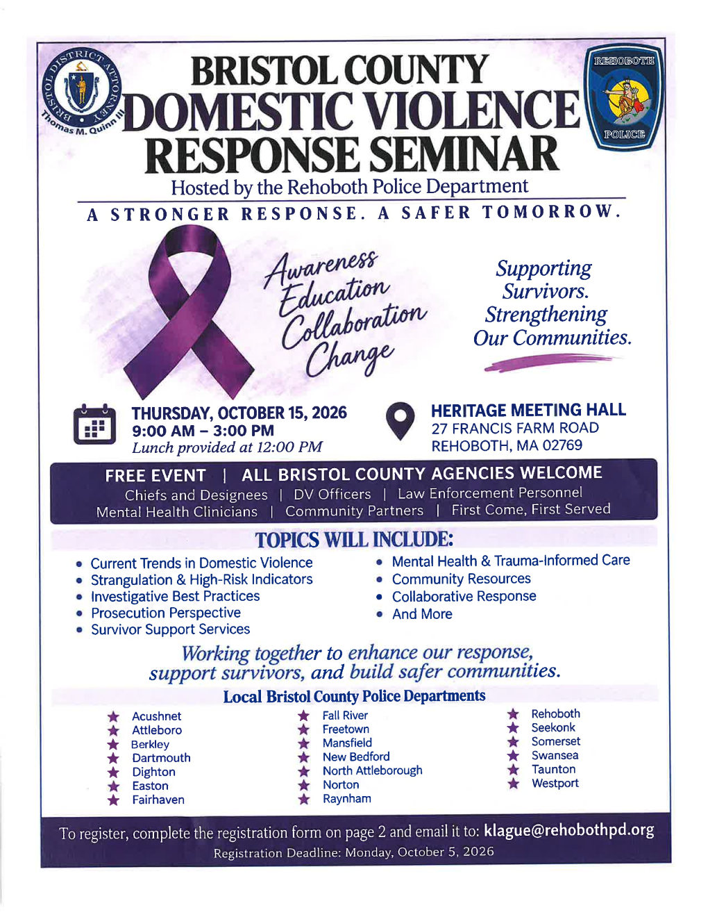 Domestic Violence Seminar information